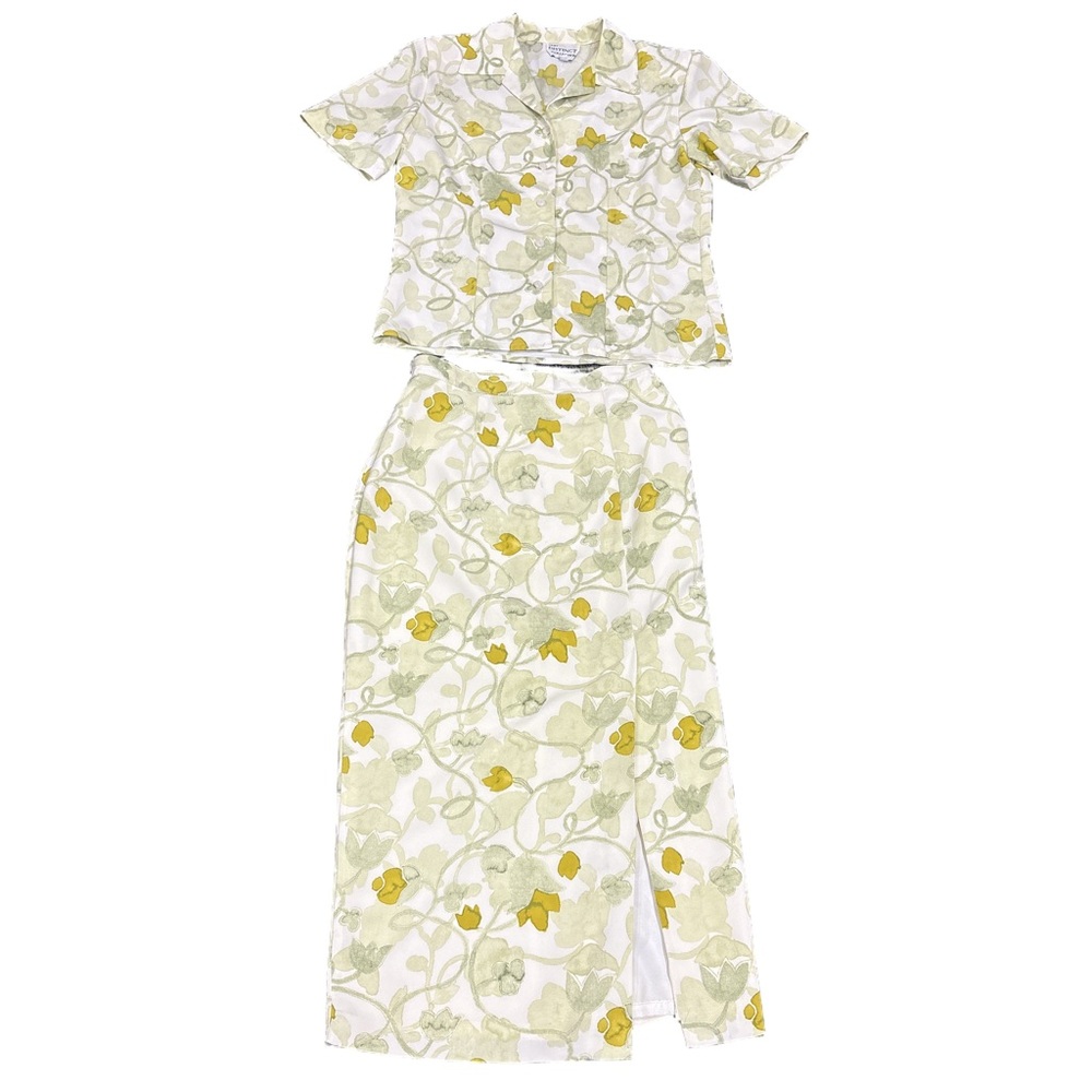 110. Vintage Button-Up Shirt and Skirt Set